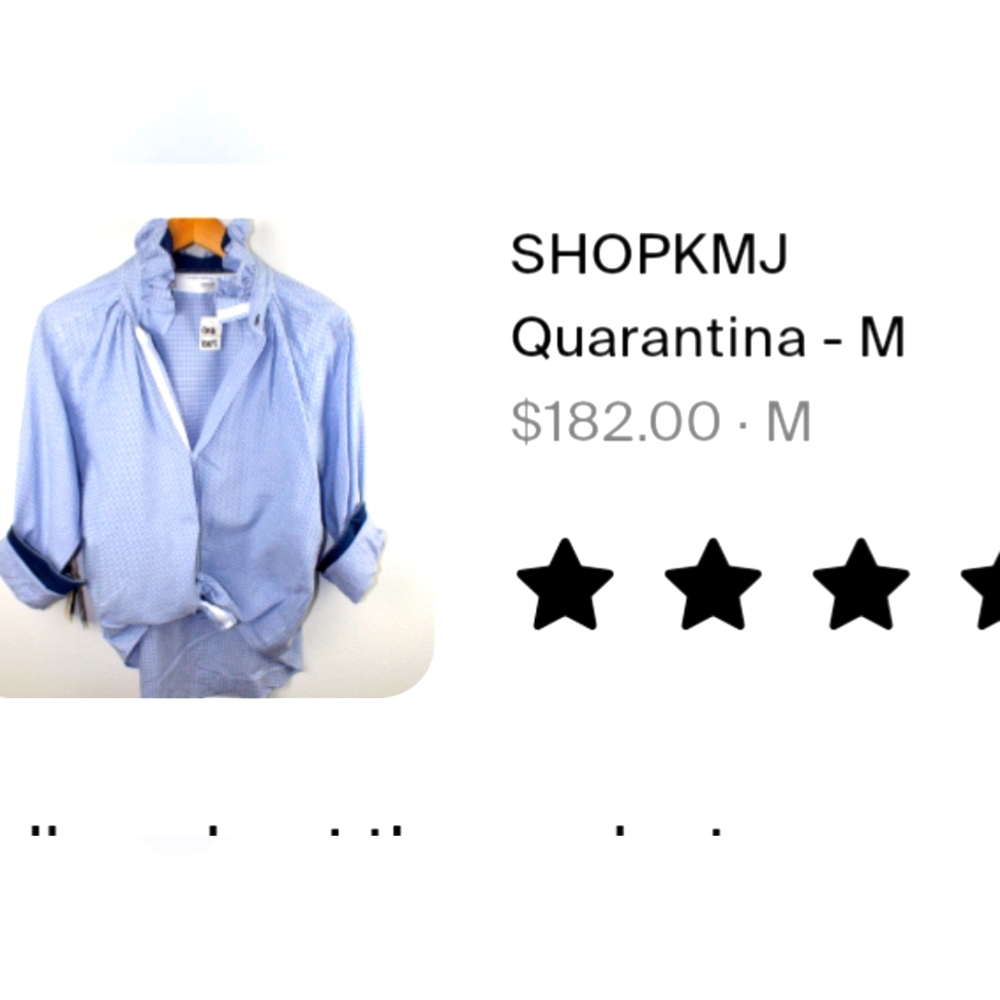 KMJ "Quarantina" Button Down Shirt – Size Medium - One Of A Kind